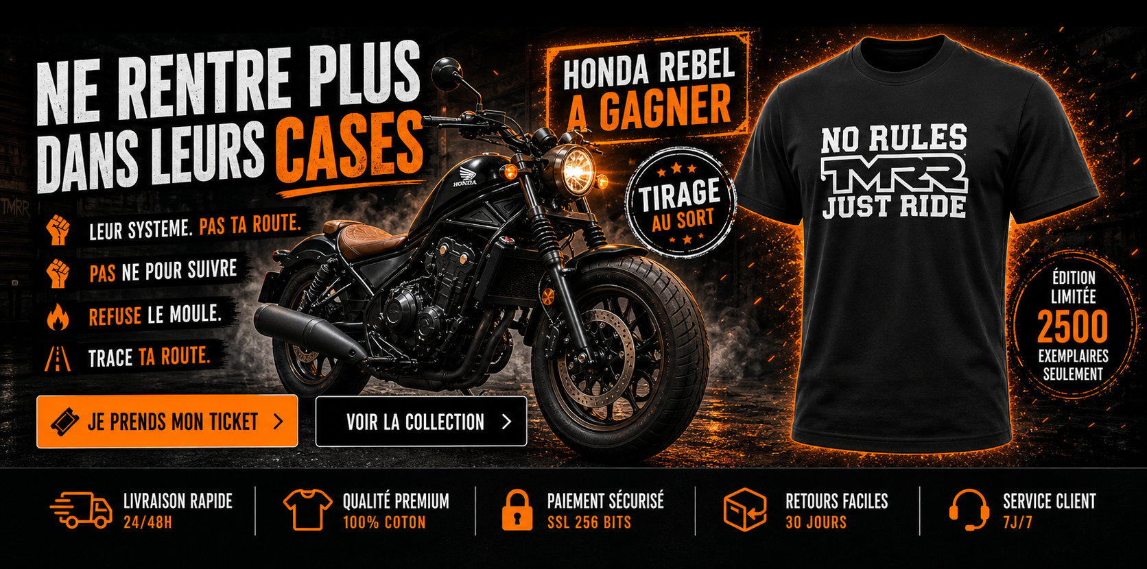 TMRR - Ne rentre plus dans leurs cases, Honda Rebel à gagner